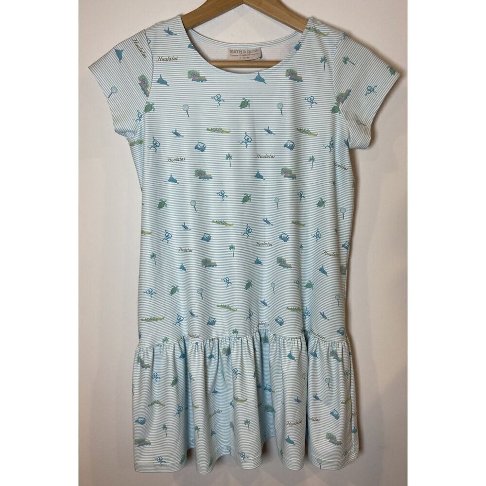 Girl's Smith & Quinn Custom Dress Hualalai Hawaii Blue Stripe Golf XL